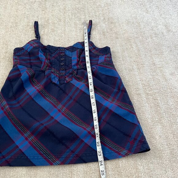 Hurley Cotton Plaid Camisole Summer Blouse Top S - Picture 5 of 9